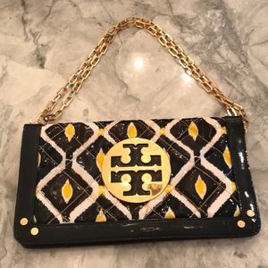 Tory Burch Yellow and Blue Crossbody-Clutch